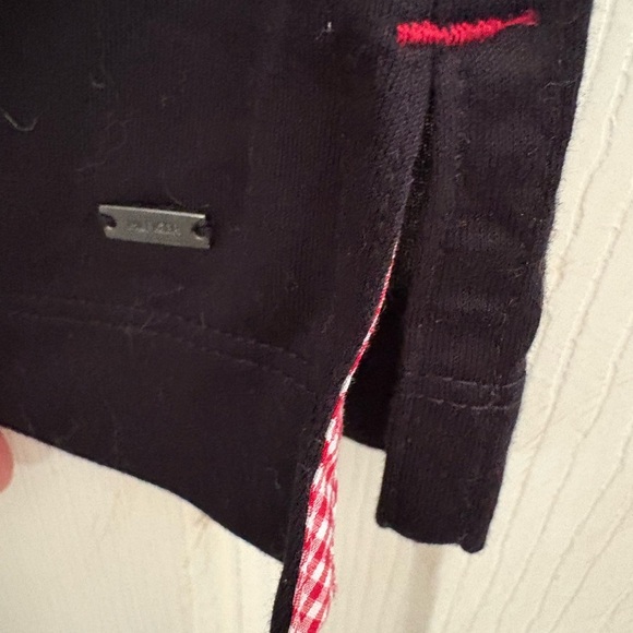 Women’s Tommy Hilfiger Black Short Sleeve Tee with Striped Collar size medium. - Picture 5 of 8